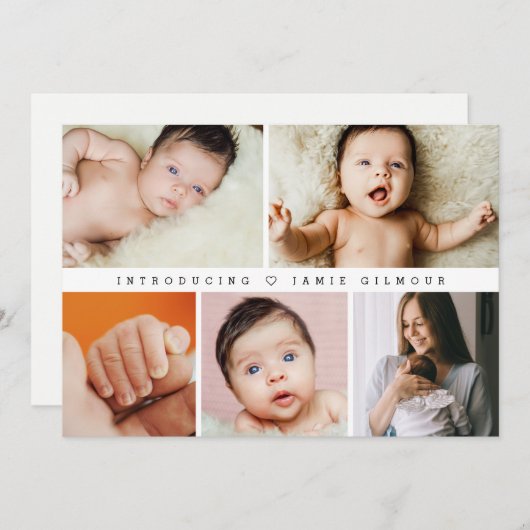 ベビーシンプル写真を紹介するChicありがとう 招待状 (正面/裏面)