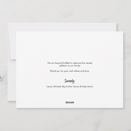 ベビーシンプル写真コラージュのご紹介 シーズンカード (裏面)