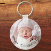 ベビーシンプル写真名生年月日 キーホルダー (正面)
