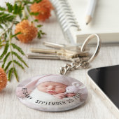 ベビーシンプル写真名生年月日 キーホルダー (側面)