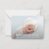 ベビーシンプル写真少子出産告知 ノートカード (正面)
