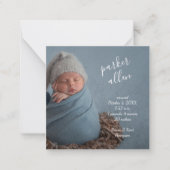 ベビーシンプル写真少子出産告知 ノートカード (正面)