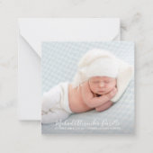ベビーシンプル写真少子出産告知 ノートカード (正面)