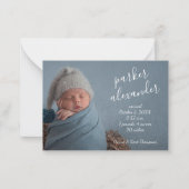 ベビーシンプル写真少子出産告知 ノートカード (正面)