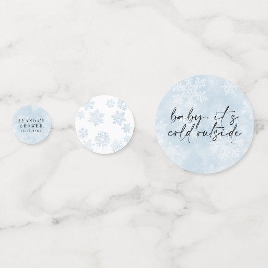 ベビーシンプル冬のベビーシャワー外は寒い コンフェッティ (正面)