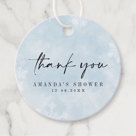 ベビーシンプル冬のベビーシャワー外は寒い フェイバータグ (正面)