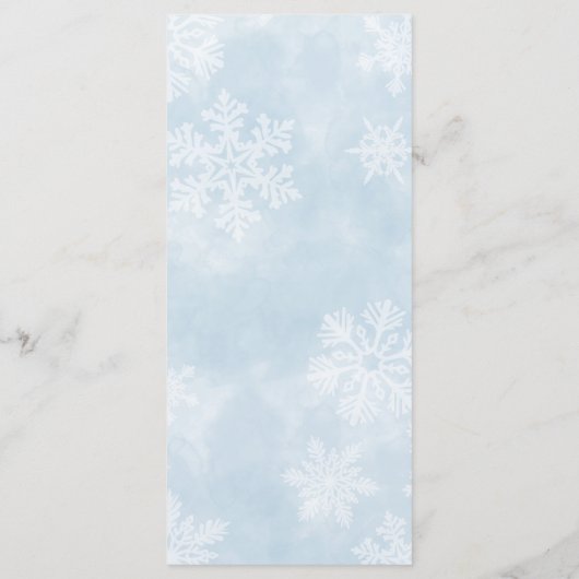 ベビーシンプル冬のベビーシャワー外は寒い メニュー (裏面)