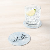 ベビーシンプル冬のベビーシャワー外は寒い ラウンドペーパーコースター (インサイチュ)