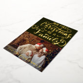 ベビーシンプル初めてのクリスマスフォトコラージンググリーン 箔シーズンカード (回転した状態)