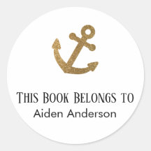 ベビーシンプル子金ゴールドグリッターいかり蔵書票