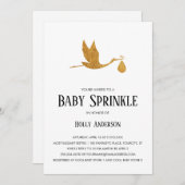 ベビーシンプル振り掛け金フェイク箔ストークwバンドル 招待状 (正面/裏面)