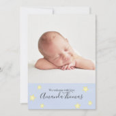 ベビーシンプル水彩牛が月Aの上に飛び乗った 案内状 (正面)