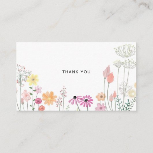 ベビーシンプル用ワイルドフラワー赤ちゃんシャワーブック エンクロージャーカード (裏面)