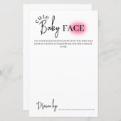 ベビーシンプル顔スケッチゲーム、ベビーシャワーゲーム (正面/裏面)