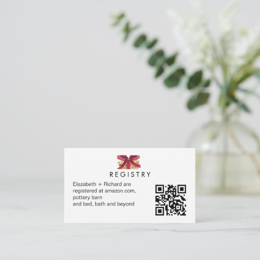 ベビーシンプルQRカード挿入用のギフトレジストリ エンクロージャーカード (スタンド正面)