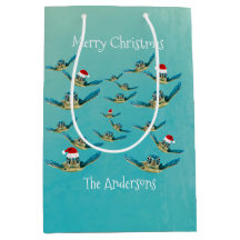 ベビーシータートルインサンタハッツラッピング紙