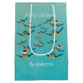 ベビーシータートルインサンタハッツラッピング紙 ミディアムペーパーバッグ (裏面)