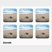 ベビーシータートルオンザビーチ差出人住所 スクエアシール (シート)