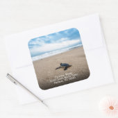 ベビーシータートルオンザビーチ差出人住所 スクエアシール (封筒)