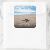 ベビーシータートルオンザビーチ差出人住所 スクエアシール (バッグ)