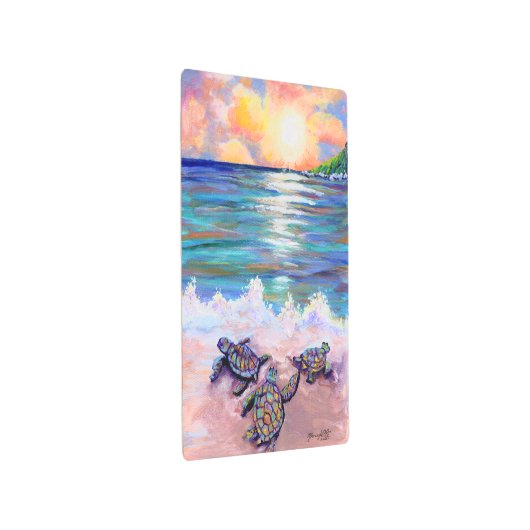 ベビーシータートルズフロムハワイトロピカルメタルプリント メタルプリント (3/4)