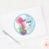 ベビーシーホース |ピンクパーソナライズされたラウンドシール ラウンドシール (封筒)