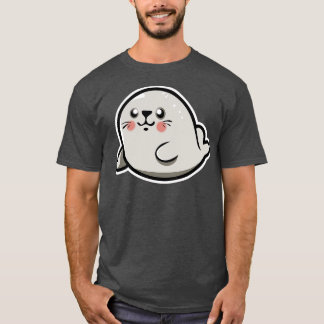 ベビーシールチビ(小さくかわいく書いた感じ)かわいい動物 Tシャツ