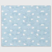ベビーシールパターンSage Blue ラッピングペーパー (フラット)