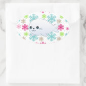 ベビーシール&カラースノーフレーク 楕円形シール (バッグ)