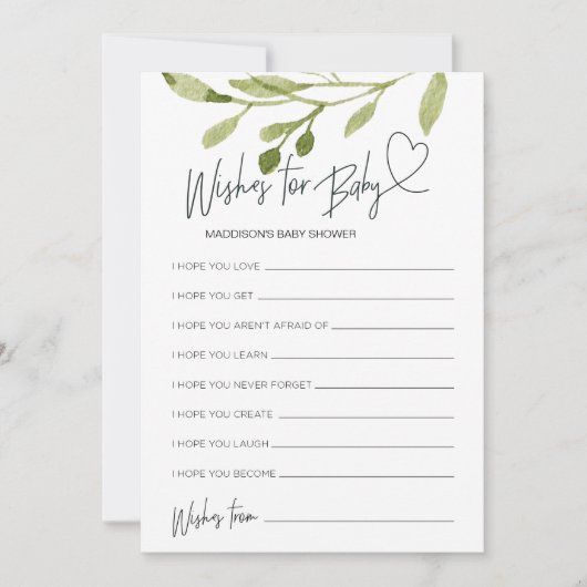 ベビーシ男女兼用ャワーがベビーカードを希望 招待状 (正面)