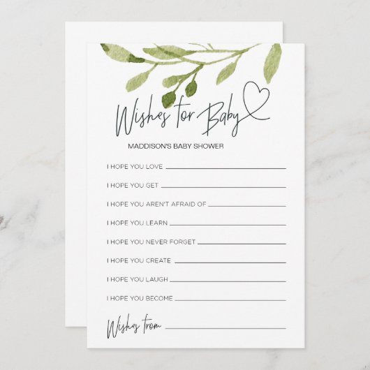 ベビーシ男女兼用ャワーがベビーカードを希望 招待状 (正面/裏面)