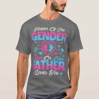 ベビージェンダーがシャワーピンクまたはブルーの父親愛を明らかにする Tシャツ