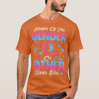 ベビージェンダーがシャワーピンクまたはブルーの父親愛を明らかにする Tシャツ