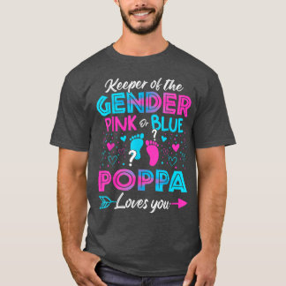 ベビージェンダーがシャワーピンクまたはブルーポッパの愛を明らかにする Tシャツ