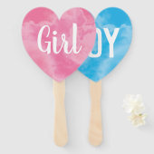 ベビージェンダーが煙の爆弾男の子ブルーピンク ハンドファン (正面&裏面)