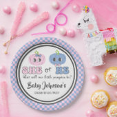 ベビージェンダーのリビール – かわいいGroovyカボチャ ペーパープレート (パーティー)