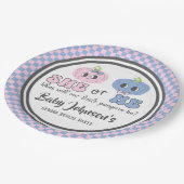 ベビージェンダーのリビール – かわいいGroovyカボチャ ペーパープレート (アングル)