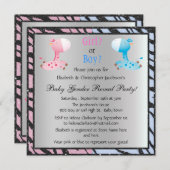 ベビージェンダーリビールアニマルプリント&ジラフェス 招待状 (正面/裏面)