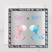 ベビージェンダーリビールアニマルプリント&ジラフェス 招待状 (裏面)