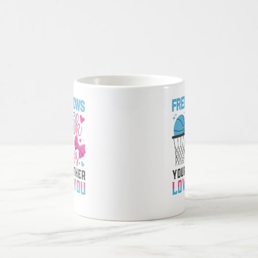 ベビージェンダーリビールフリー投げピンクの弓ブラザー コーヒーマグカップ (中央)