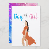 ベビージェンダーリビール:ピンクとブルーの喜び! 招待状 (正面/裏面)