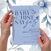 ベビージャストジーYesブルーフローラブライダルシャワー 招待状