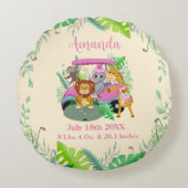 ベビージャングルアニマルズゴルフピンク ラウンドクッション (正面)