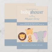 ベビージャングルアニマルズ 招待状 (正面/裏面)