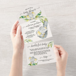 ベビージャングルエレファントベビーシャワー オールインワン招待状