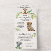 ベビージャングルサファリベイビーシャワー オールインワン招待状 (内側)