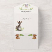 ベビージャングルサファリ ベビーシャワー オールインワン招待状 (外側)