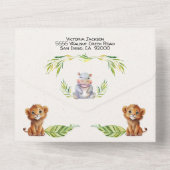 ベビージャングルサファリ ベビーシャワー オールインワン招待状 (裏面)