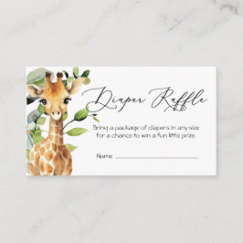 ベビージャングル動物おむつラッフルカード エンクロージャーカード