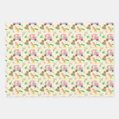 ベビージャングル動物ゴルフ赤ちゃんシャワー ラッピングペーパーシート (正面)